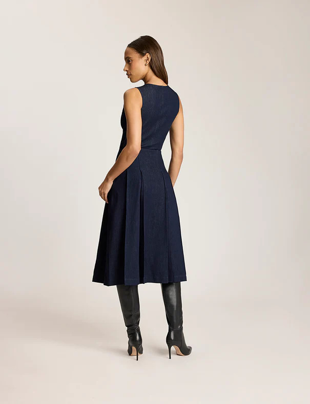 Do It All Denim Pleated Midi Skirt | commando