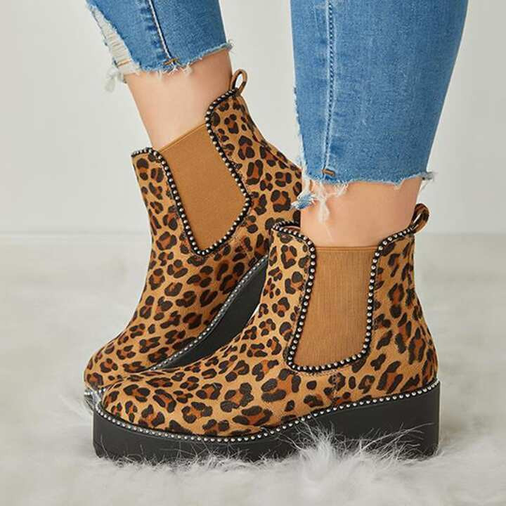 Women Lug Sole Ankle Chelsea Boots Platform Chunky Heel Booties | SHEIN