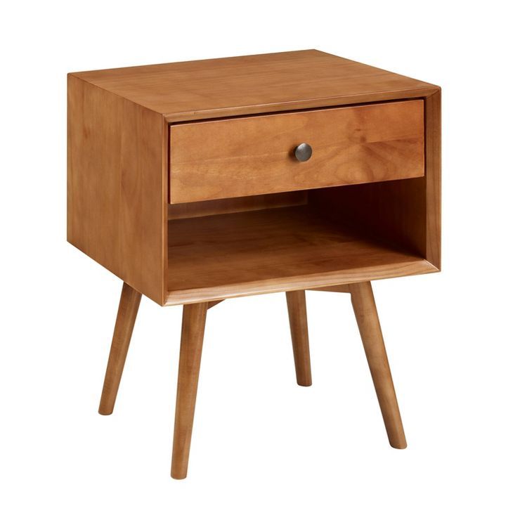Greenberg 1 Drawer Mid-Century Modern Solid Wood Nightstand - Saracina Home | Target