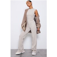 Stone Ribbed Boning Detail Sleeveless Jumpsuit | PrettyLittleThing US