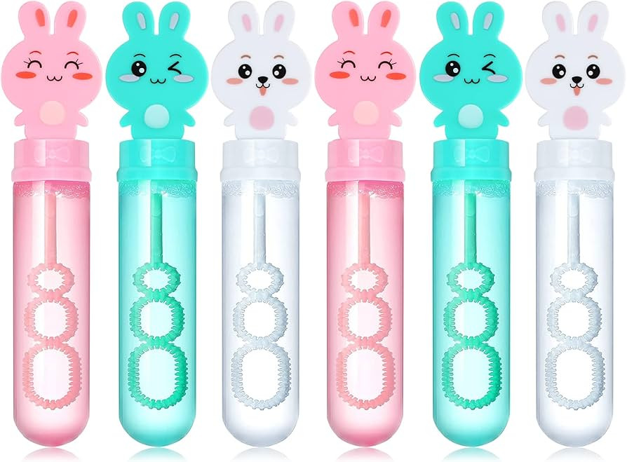 24 Pack Bunny Bubble Wands Easter Basket Stuffers, Bubble Wand Bulk Easter Toys Easter Gifts for ... | Amazon (US)