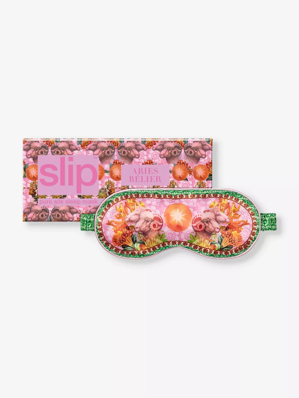 Aries graphic-print silk eye mask | Selfridges