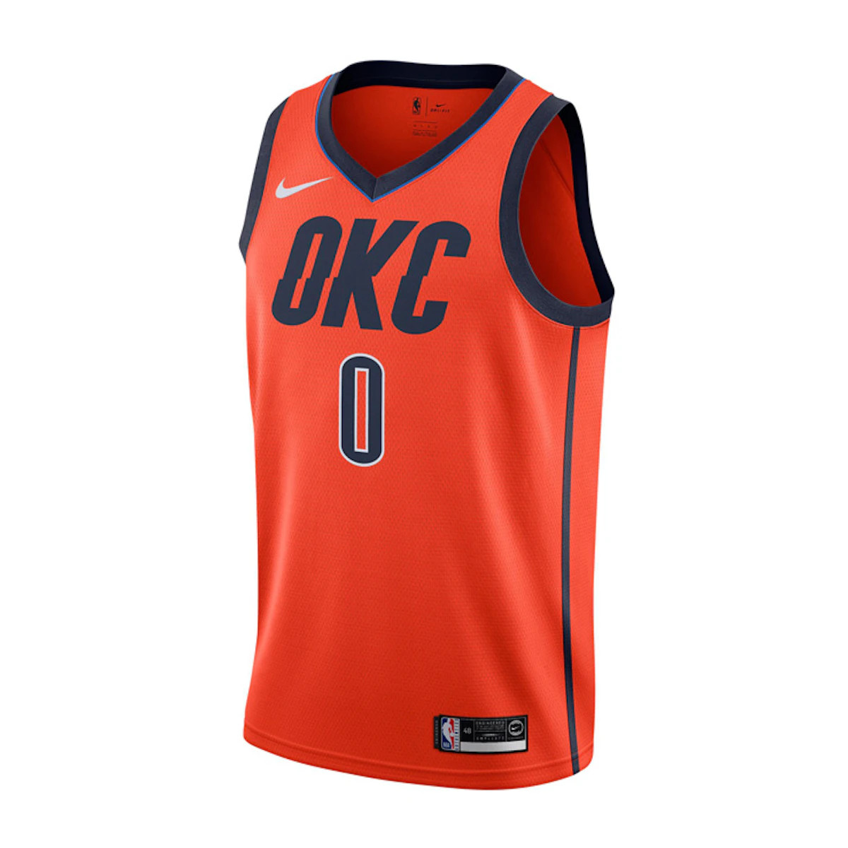 Buy Nike NBA Earned Edition Russell Westbrook Thunder Jersey Orange Fan Version BQ1171-891 | Novelship