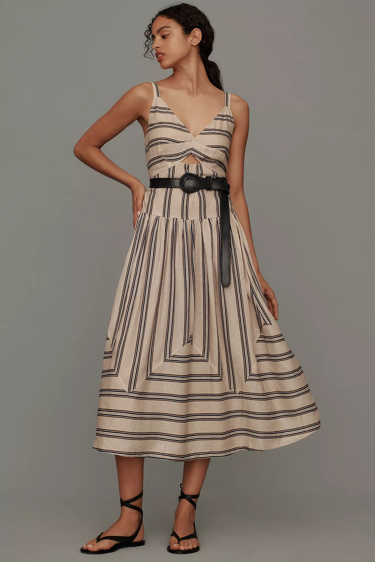 Plenty by Tracy Reese Sleeveless Linen Fit & Flare Midi Dress | Anthropologie (US)