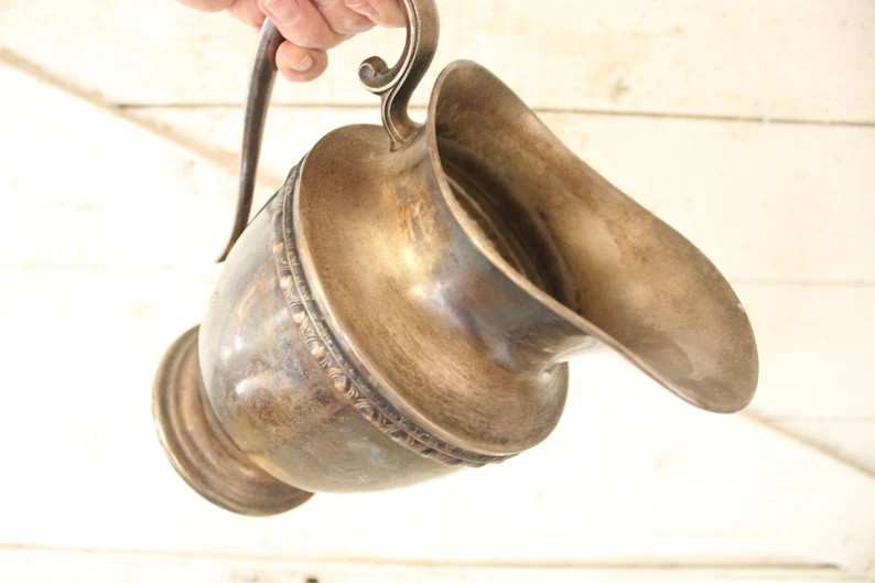 Vintage Aged Silver Water Pitcher Silver Pitcher Rogers & Bro 1717 Country Farmhouse Silver Plate... | Etsy (US)