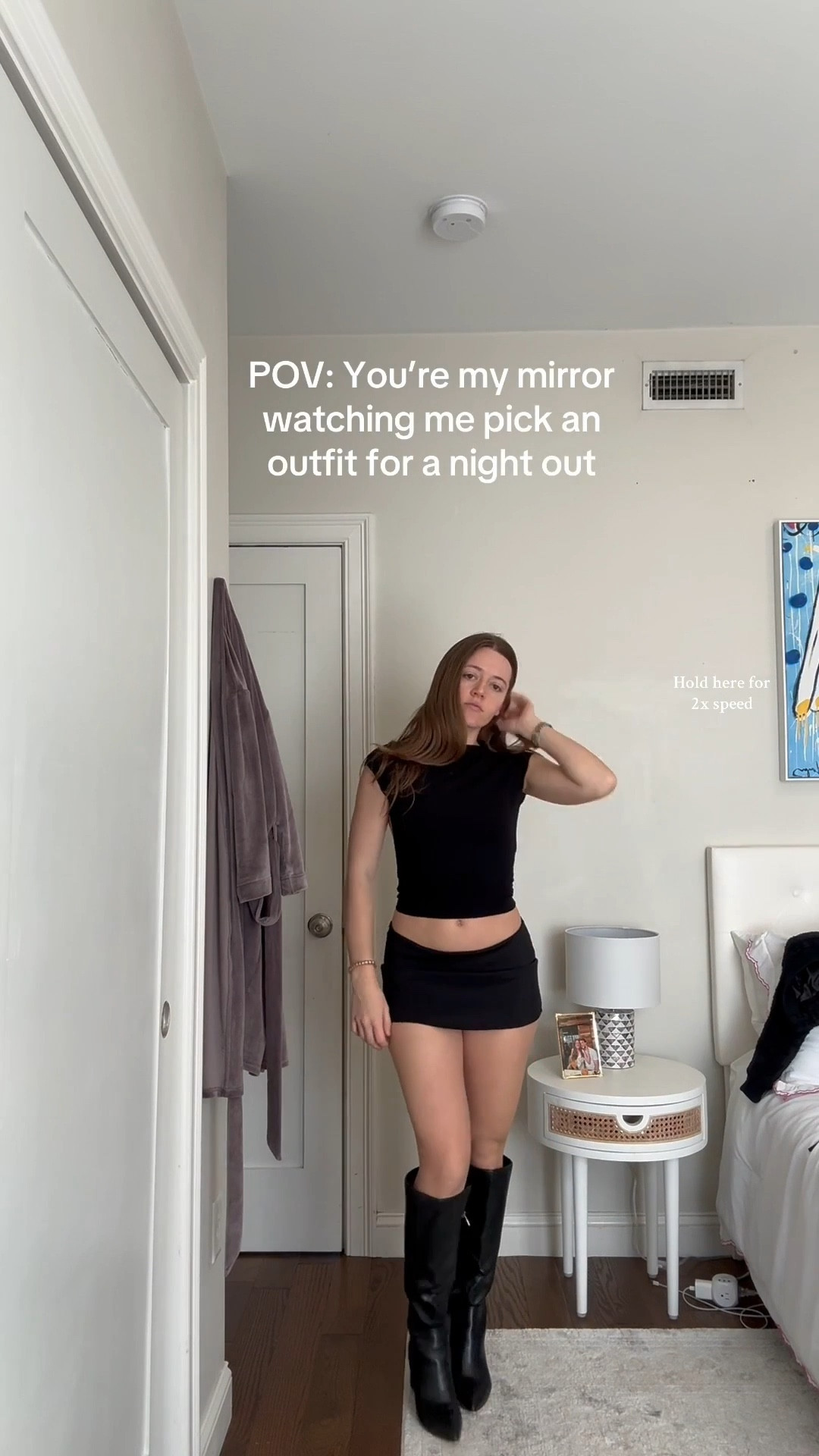 Night out mini skirt + knee high boots outfit ideas

#LTKParties #LTKStyleTip