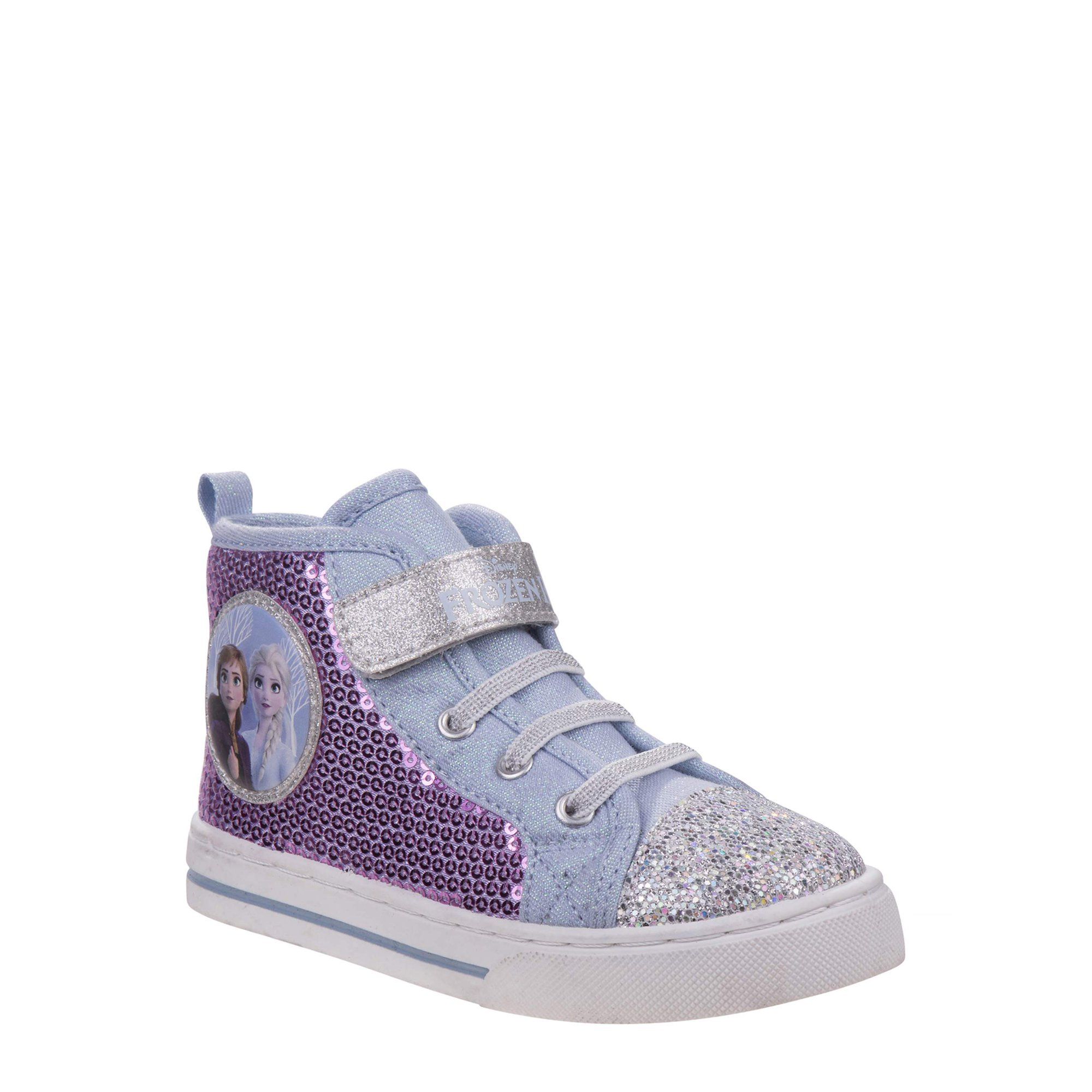 Disney Frozen 2 Glittery Anna & Elsa Velcro Strap High Top Sneakers (Toddler Girls) | Walmart (US)