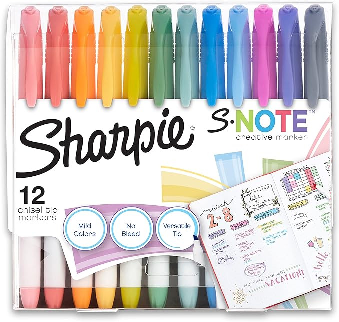 SHARPIE S-Note Creative Markers, Pastel Highlighters, Art Marker Set, Assorted Colors, Chisel Tip... | Amazon (US)