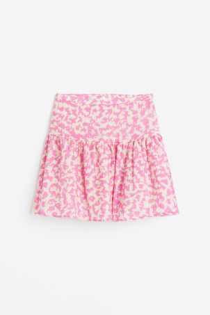 Linen-blend Flared Skirt - White - Ladies | H&M US | H&M (US + CA)