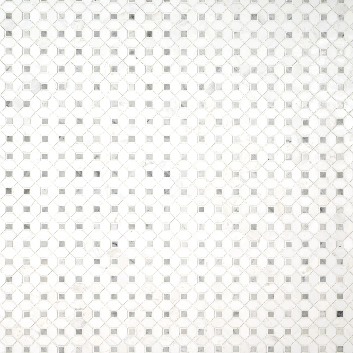 Calabria Frost Gray  Geometric 13 in. x 13 in. Polished Marble Mosaic Floor and Wall Tile | Wayfair North America