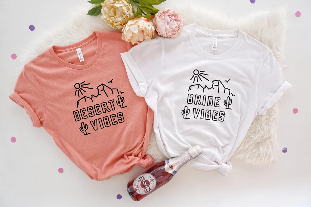 Desert Vibes Bride Vibes, Western Bachelorette Party Shirt, Retro Vintage Theme Bridal Party, Nas... | Etsy (US)