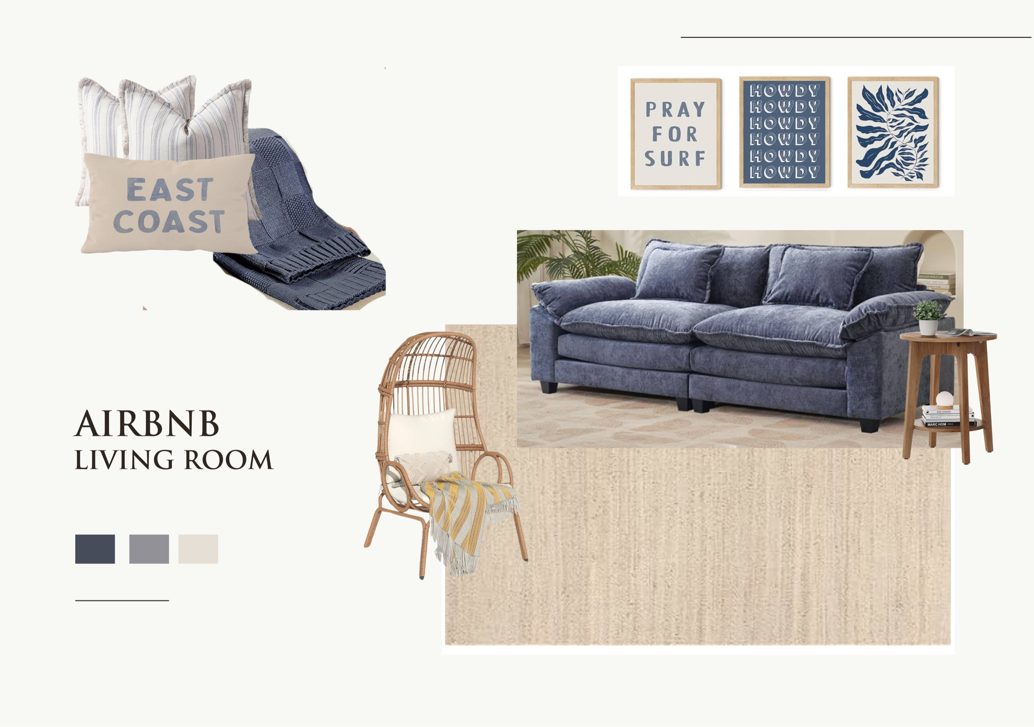 Airbnb living room idea beach house theme 

#LTKhome