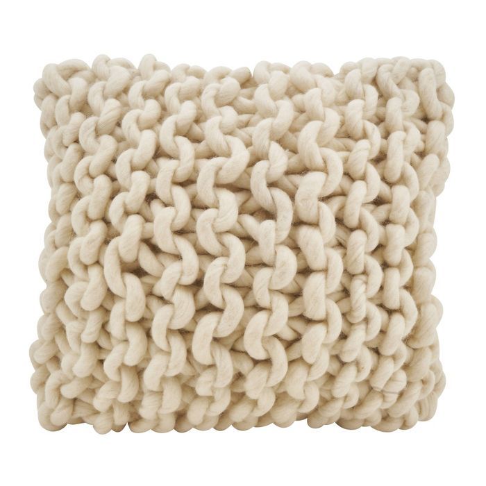 18"x18" Chunky Knit Square Pillow Cover - Saro Lifestyle | Target