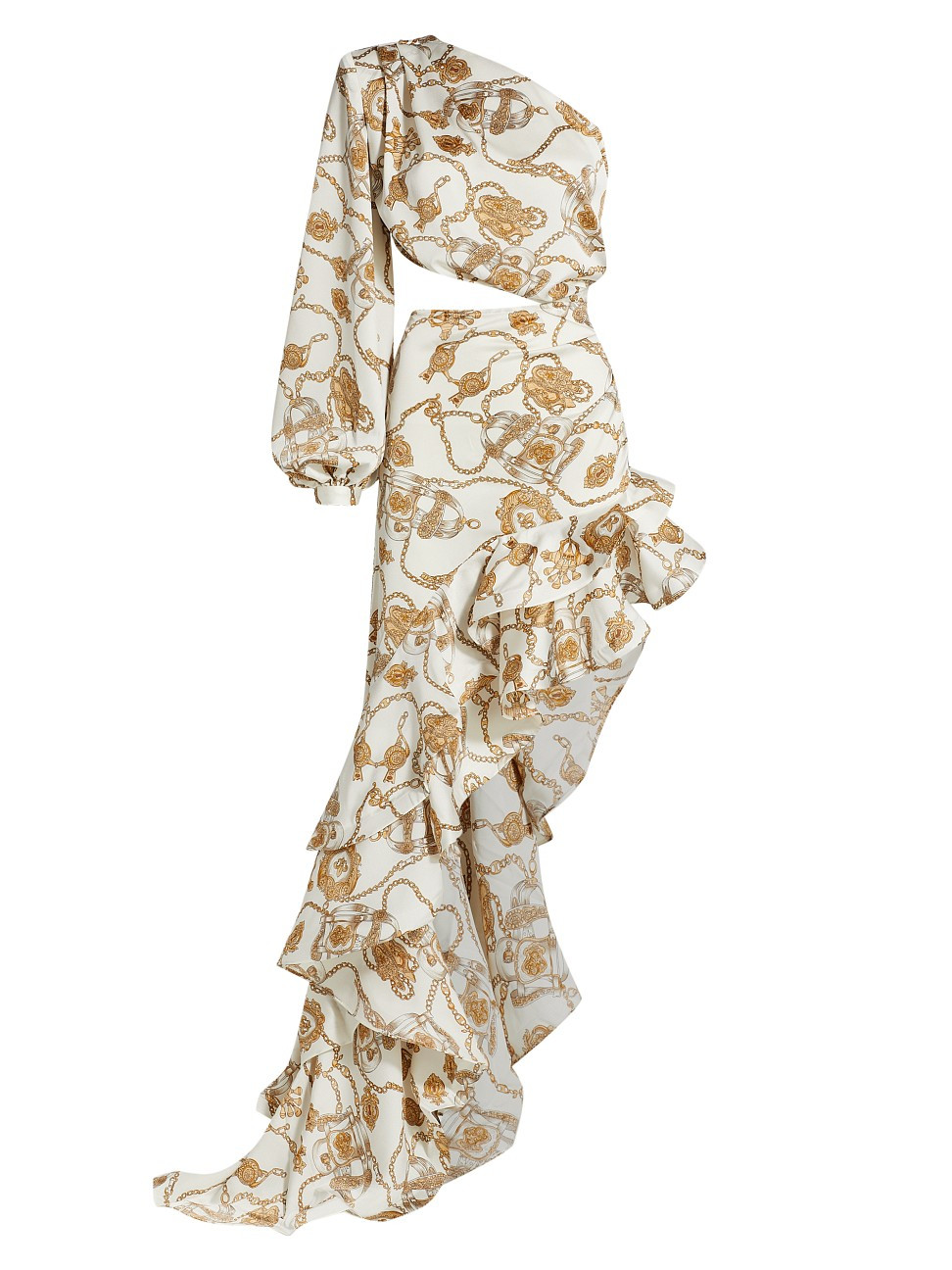 One-Shoulder Ruffle Gown | Saks Fifth Avenue