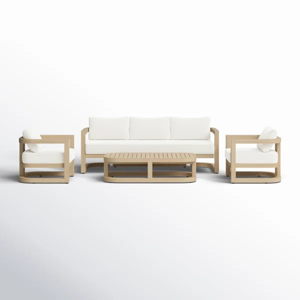 Emory 4Pc Acacia Wood Seating Set With Light Teak Finish | Wayfair North America