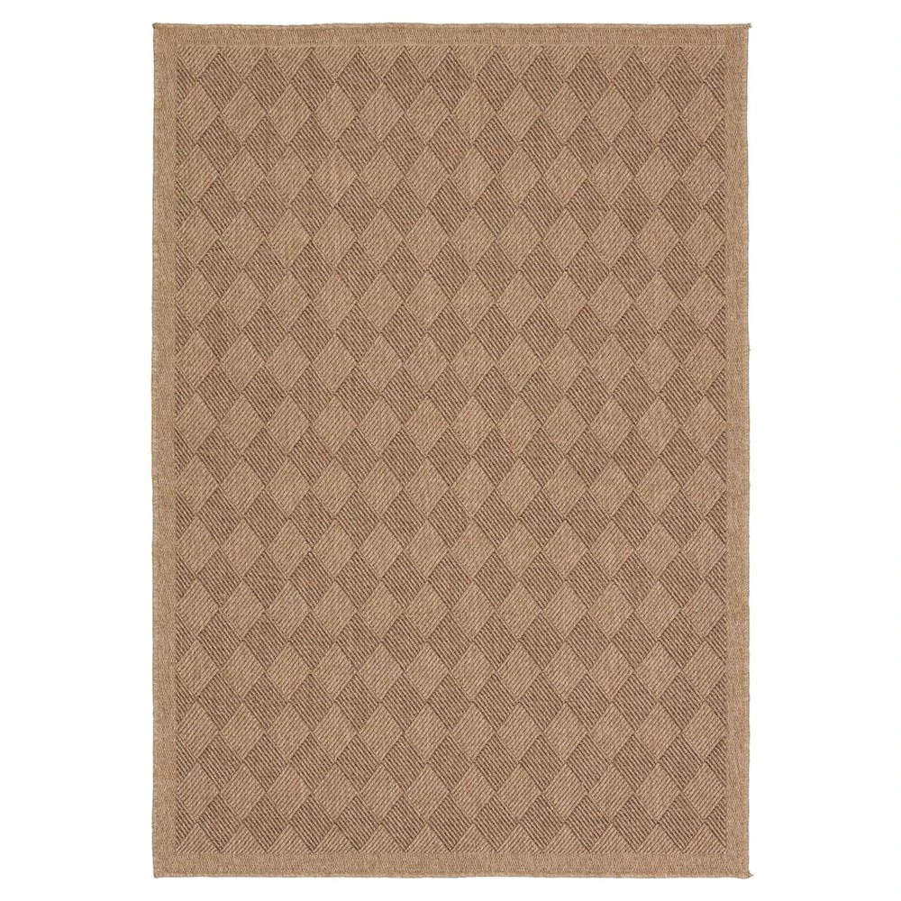 Ammar Regency Brown Diamond Patterned Indoor Outdoor Rug - 4'x6' | Kathy Kuo Home