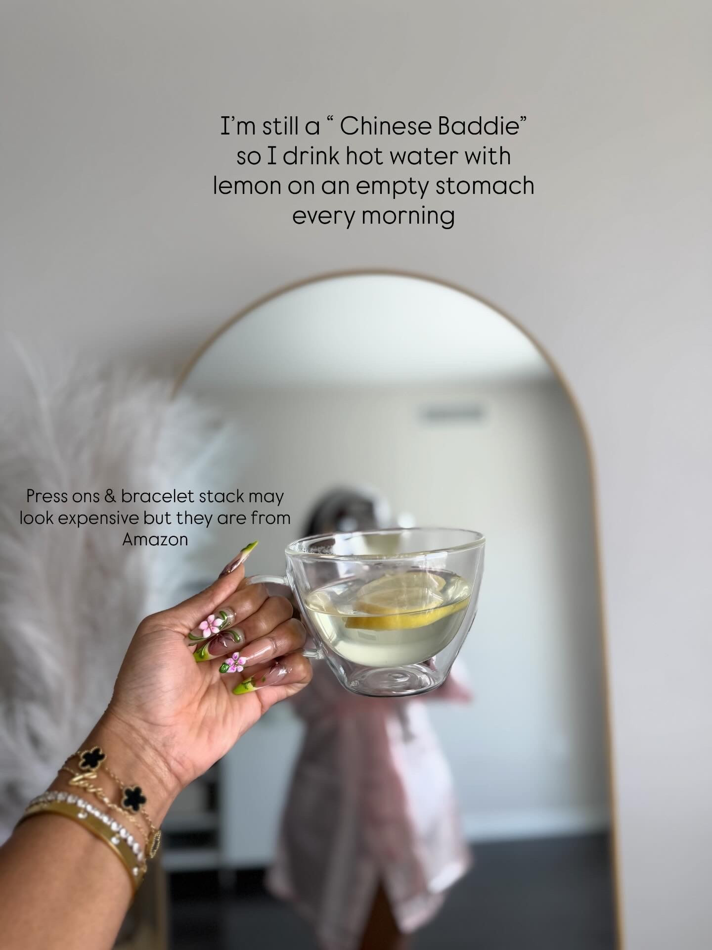 Hot water on an empty stomach is still a part of my morning routine 

#LTKselfcare #LTKmorningroutine