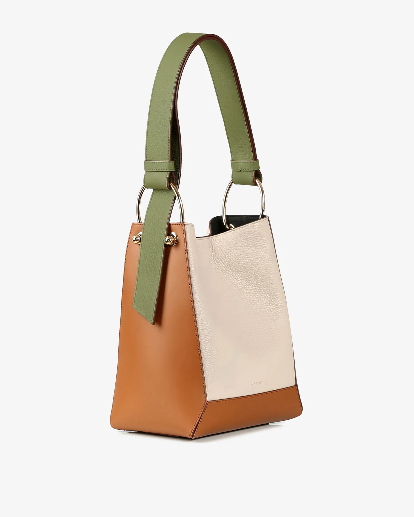Lana Midi Bucket Bag - Oat/Whiskey/Olive | Strathberry