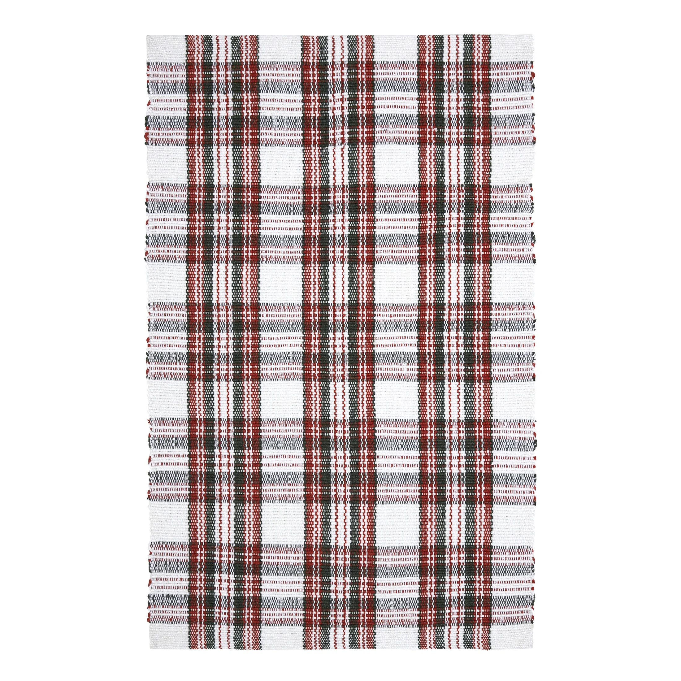 My Texas House Red/White Tartan Plaid Indoor/Outdoor Layering Rug, 24" x 38" | Walmart (US)