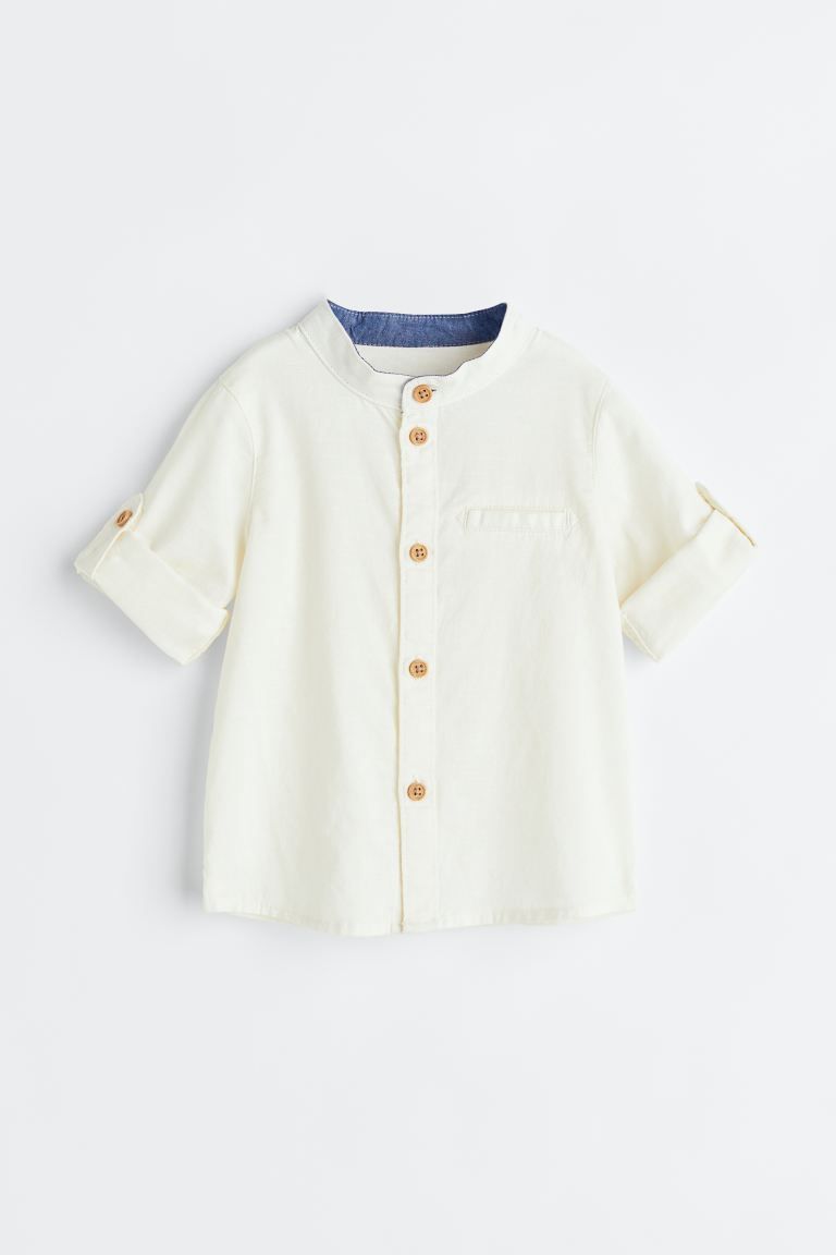 Cotton Band-collar Shirt | H&M (US + CA)