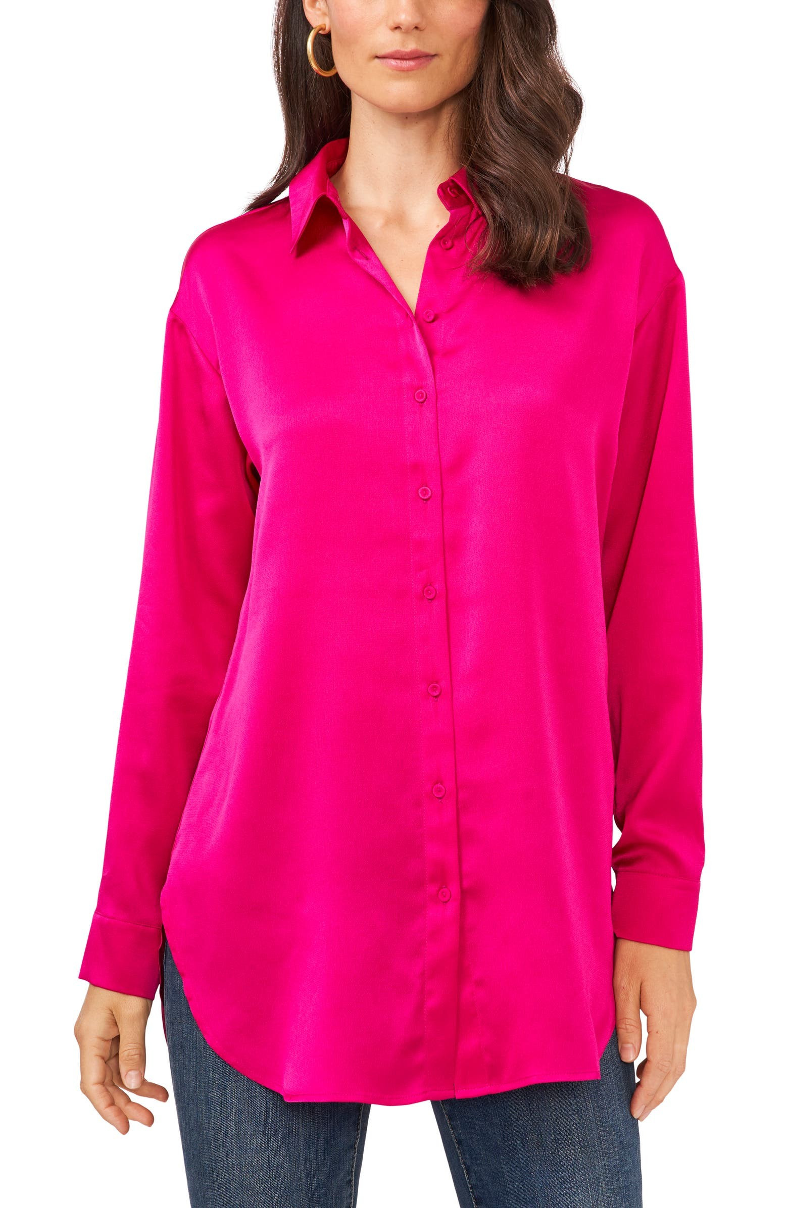 Luxe Satin Button-Up Blouse | Nordstrom | Nordstrom