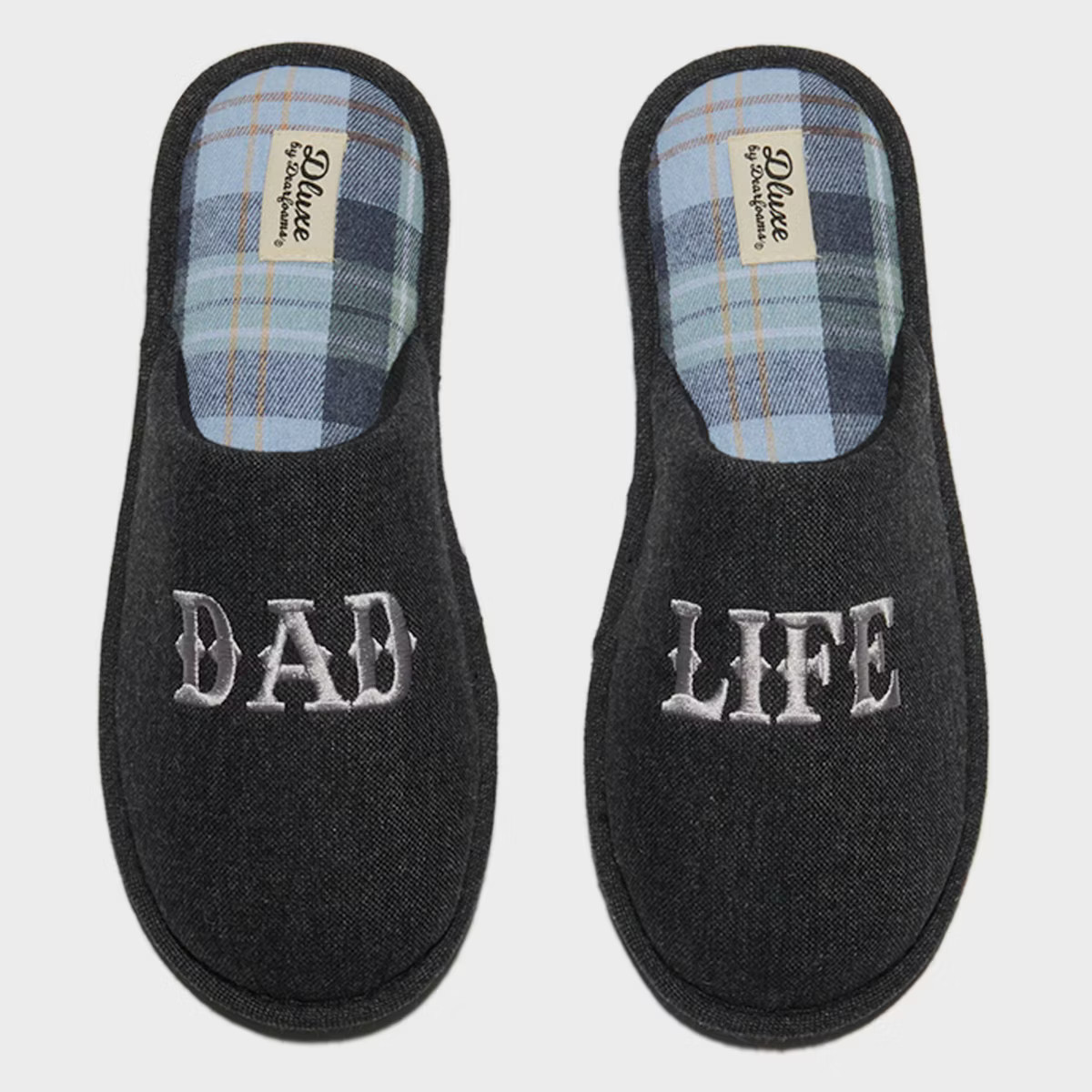 dluxe by dearfoams Men's Father's Day Dad Life Slippers - Black | Target