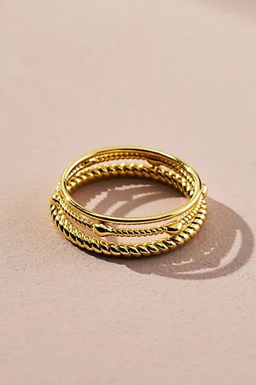 Uncommon James Set of Three 14k Gold No Boundaries Rings | Anthropologie (US)