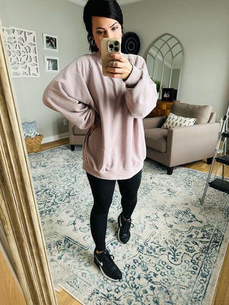 Gap oversized sweatshirt. Lululemon align leggings . Black leggings. 