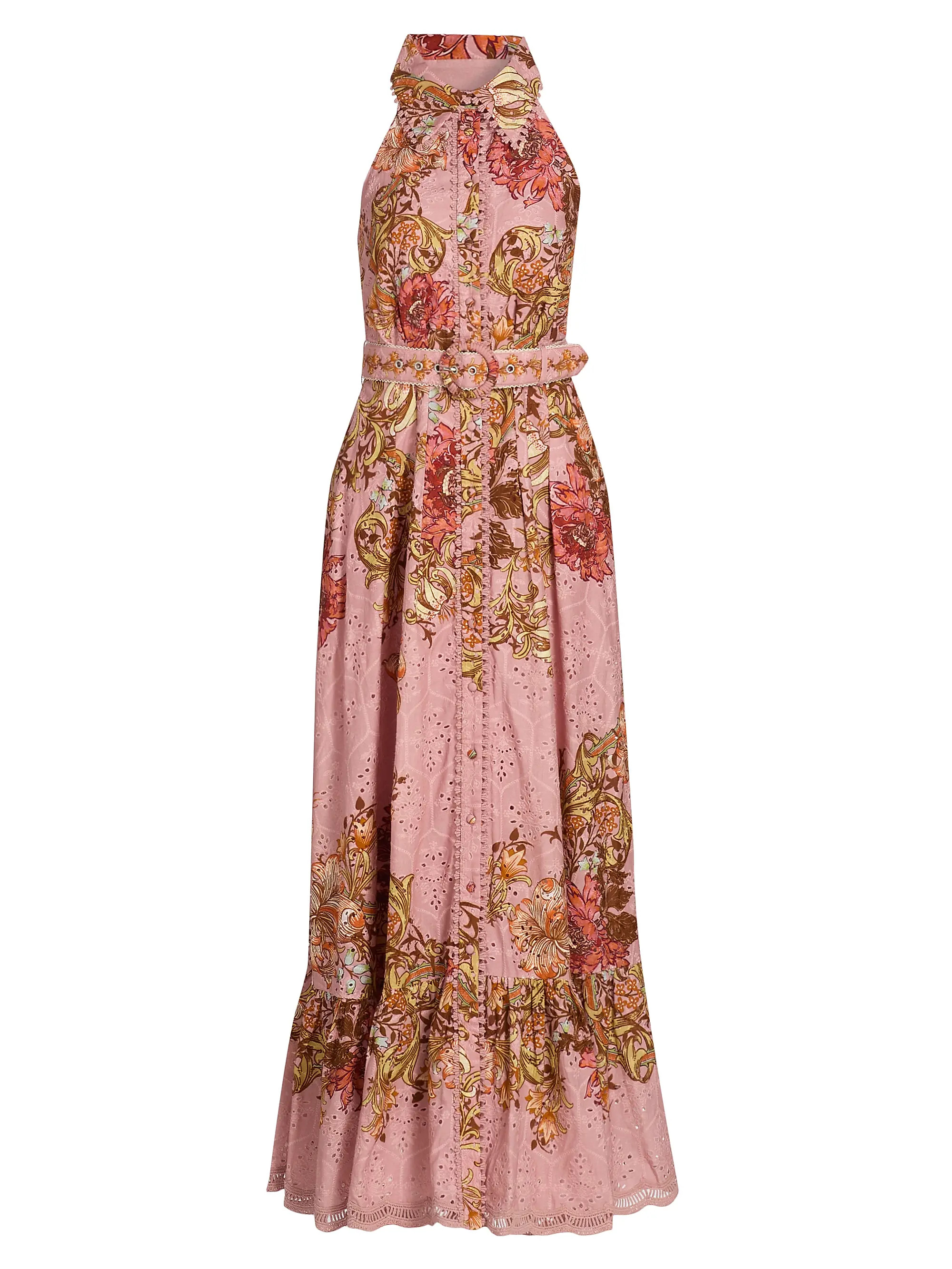 Sula Floral Cotton Tie-Waist Maxi Shirtdress | Saks Fifth Avenue