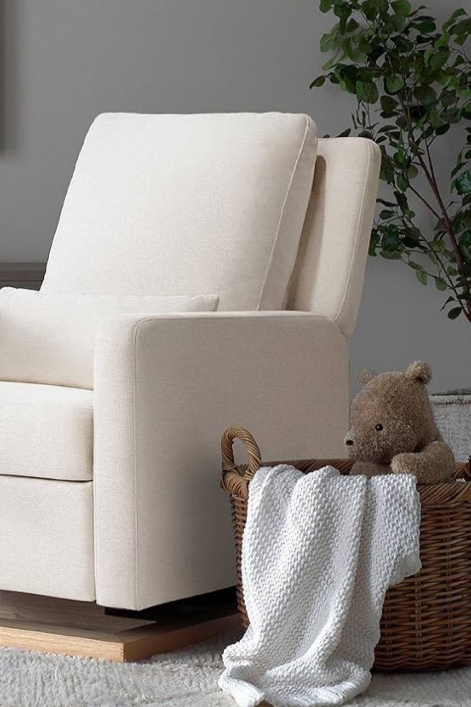 One of my favorite nursery finds, this beautiful and extremely comfortable glider. The performance fabric is stain resistant and easy to clean  

#LTKFamily #LTKHome #LTKBaby