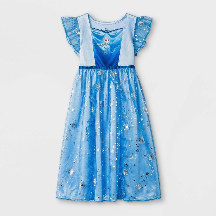 Toddler Girls' Frozen Elsa Fantasy NightGown - Blue | Target