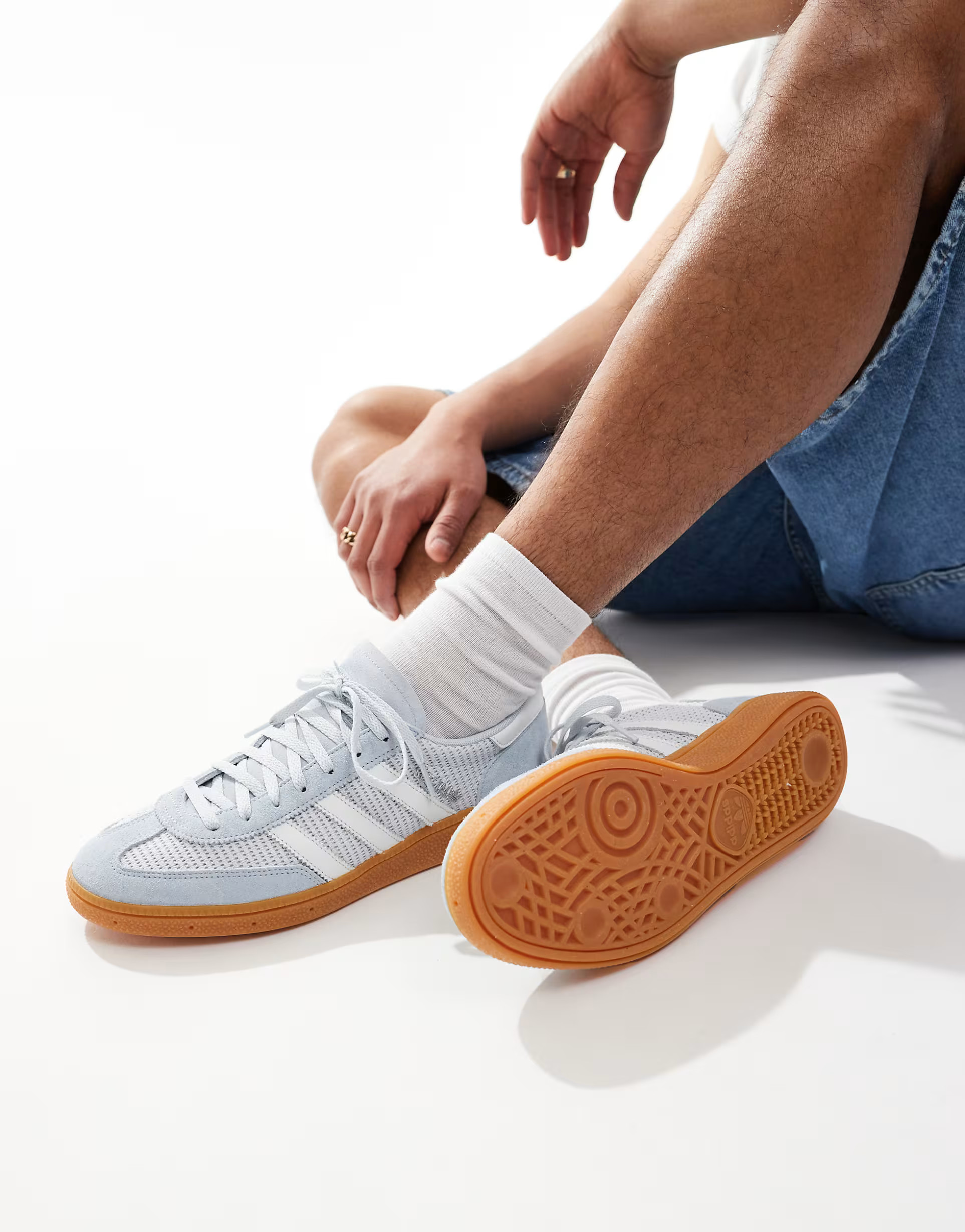 adidas Originals Handball Spezial trainers in light blue and white | ASOS (Global)