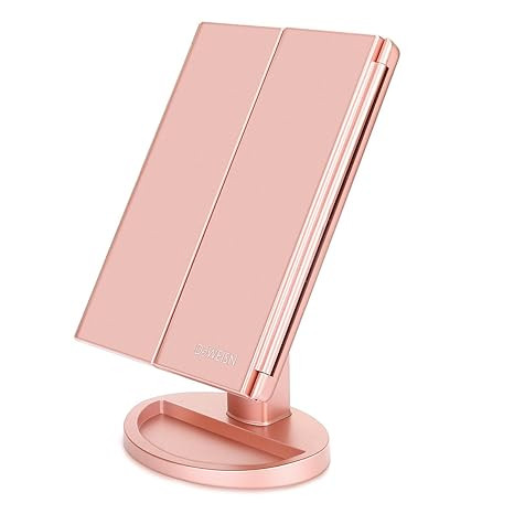 Nature Daylight 36 LEDs Tri-Fold Lighted Vanity Makeup Mirror with Touch Screen Dimming and 3X/2X... | Amazon (US)