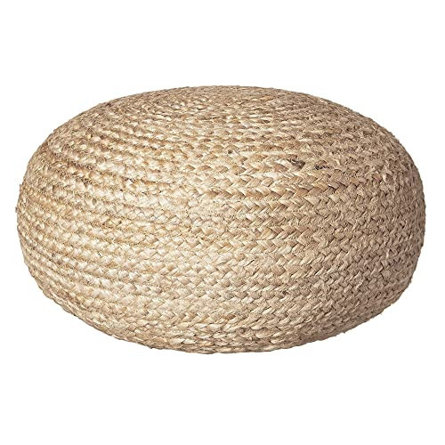 Decor Therapy Round Pouf Ottoman Footrest, Natural Jute Woven, Boho Pouf, Bohemian Style Casual Seating for Living Room, Bedroom, Patio Decor 19"x 19"x 10.5" | Amazon (US)