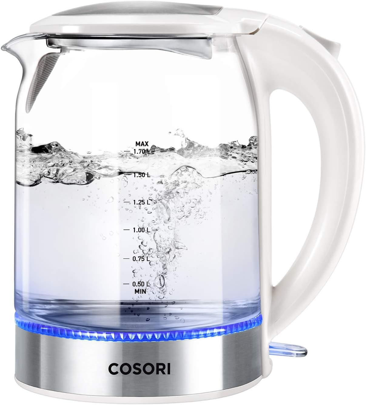 COSORI 1.7L Electric Kettle with Upgraded 100% Stainless Steel Filter,Inner Lid & Bottom,Glass Wa... | Amazon (US)
