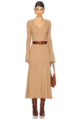 PAIGE Bel Dress in Dark Camel from Revolve.com | Revolve Clothing (Global)