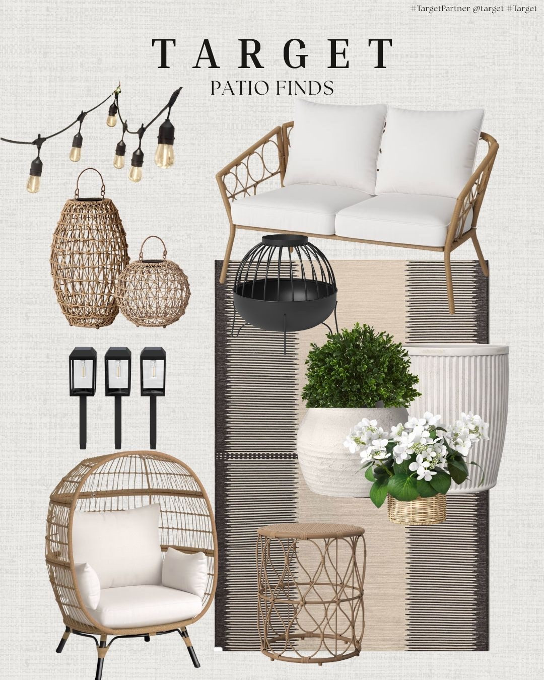 Shop these new Target patio finds for the summer season! 
Target finds, patio finds, threshold, outdoor area rug, rattan furniture, planters, lanterns, egg chair
@Target #Target #TargetPartner

#LTKHome #LTKSaleAlert #LTKSeasonal