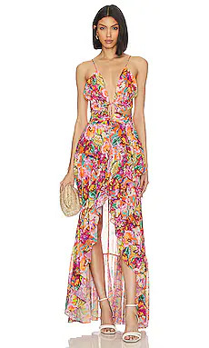 x Jetset Christina Fabi Gown in Orange Multi from Revolve.com | Revolve Clothing (Global)