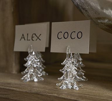 Holiday Tree Glass Place Card Holders - Set of 4 | Pottery Barn (US)