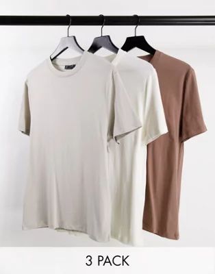 ASOS DESIGN 3 pack organic t-shirt with crew neck | ASOS (Global)