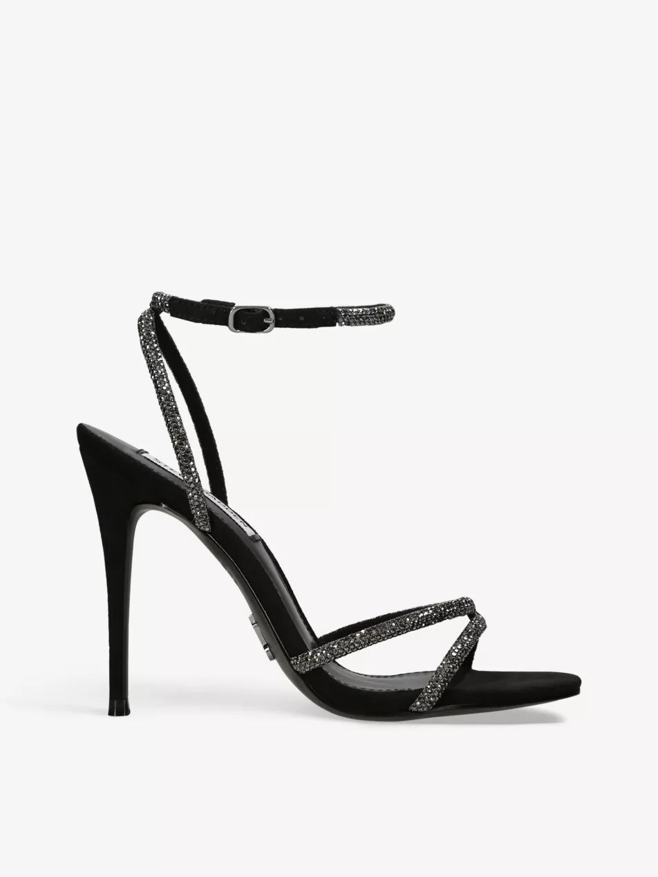 Bryanna rhinestone-embellished stiletto-heel woven sandals | Selfridges