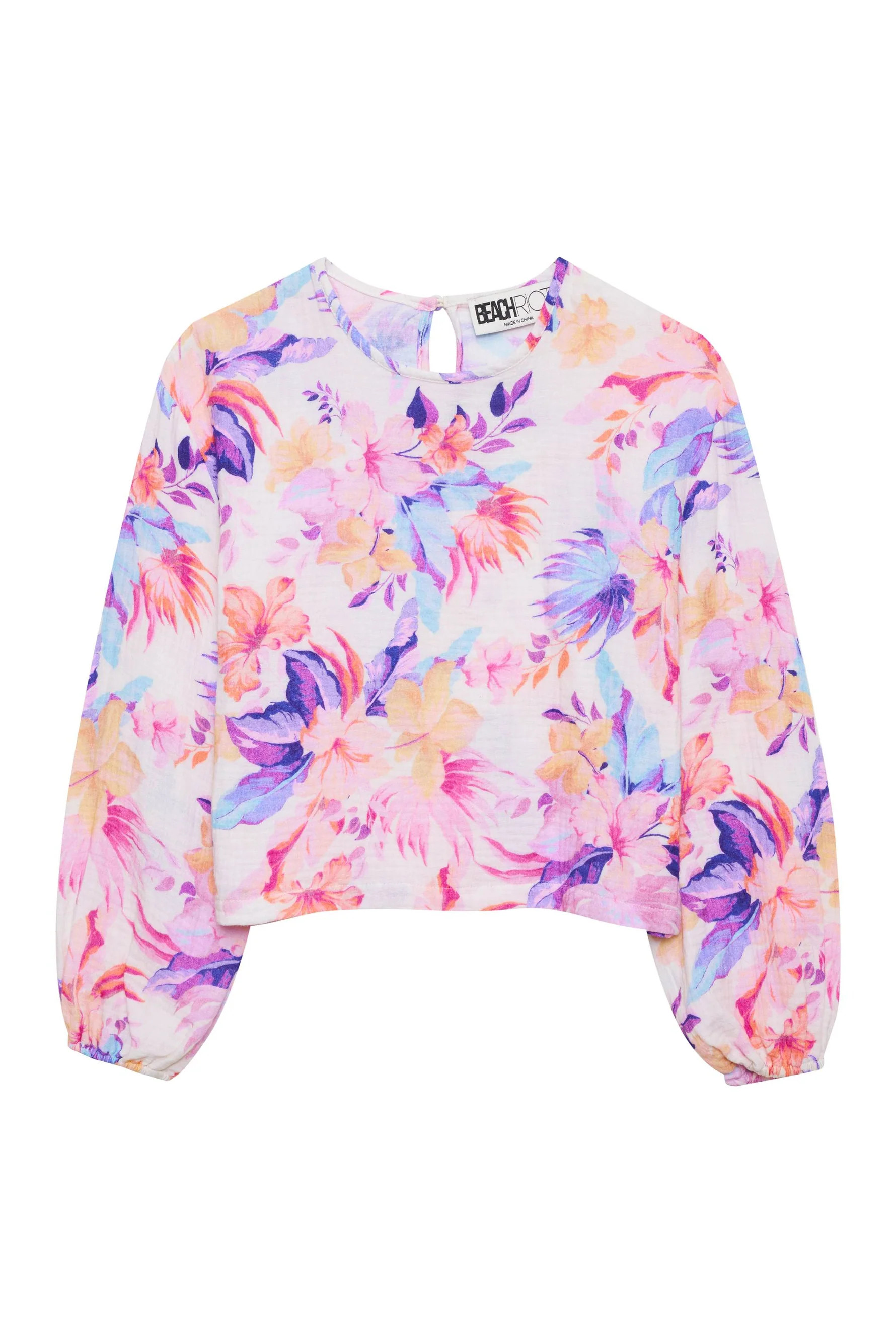Little Collins Top Hibiscus Garden | Floral Kids Long Sleeve Top | Beach Riot | Beach Riot