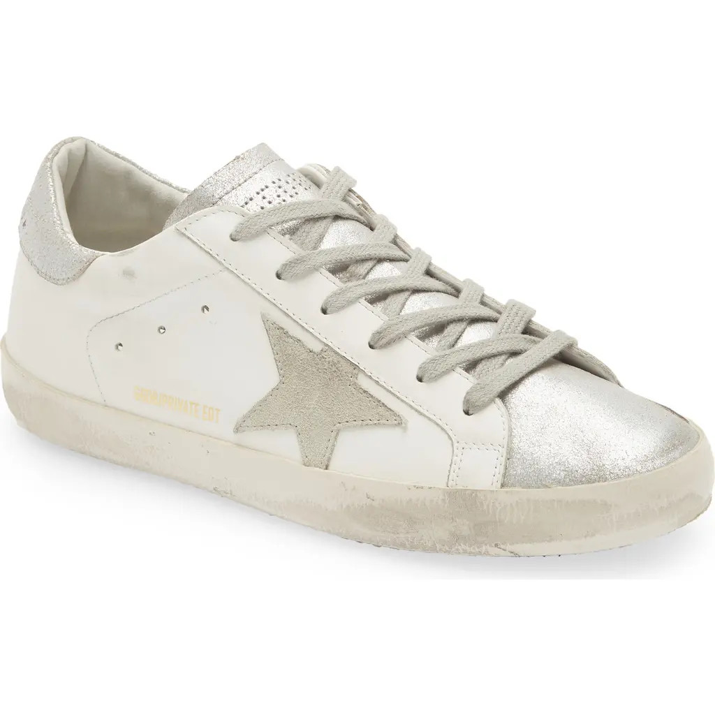 Golden Goose Super-Star Sneaker in White/Ivory/Silver at Nordstrom, Size 8Us | Nordstrom