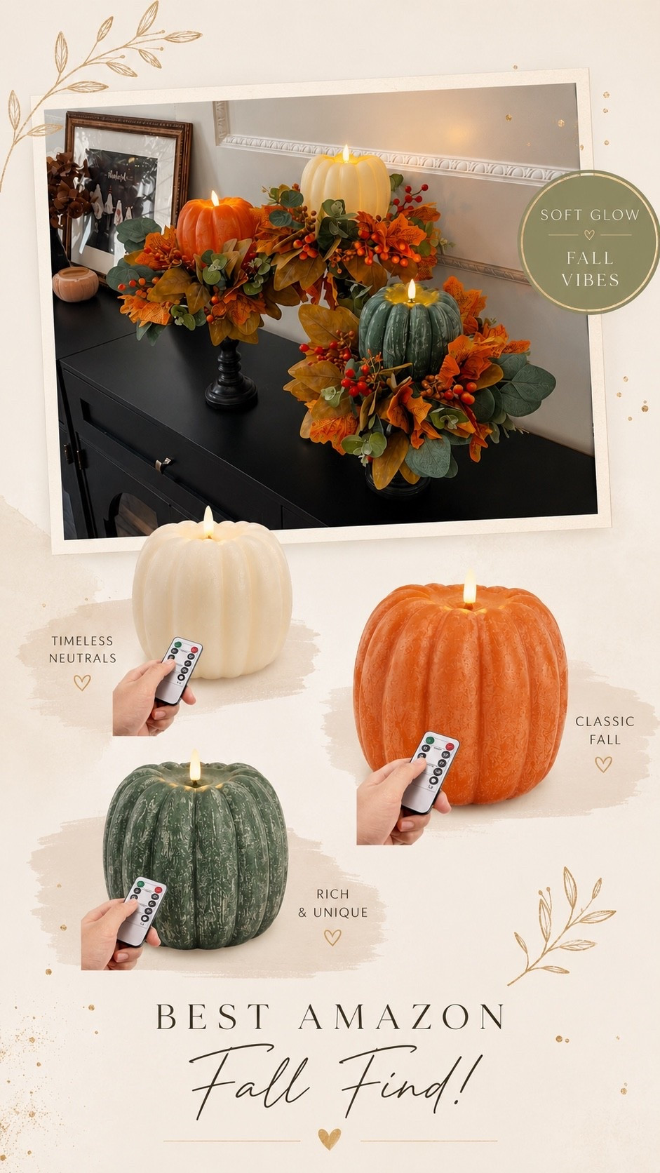 Amazon fall decor. Amazon fall finds. Pumpkin candle. Pumpkin decor