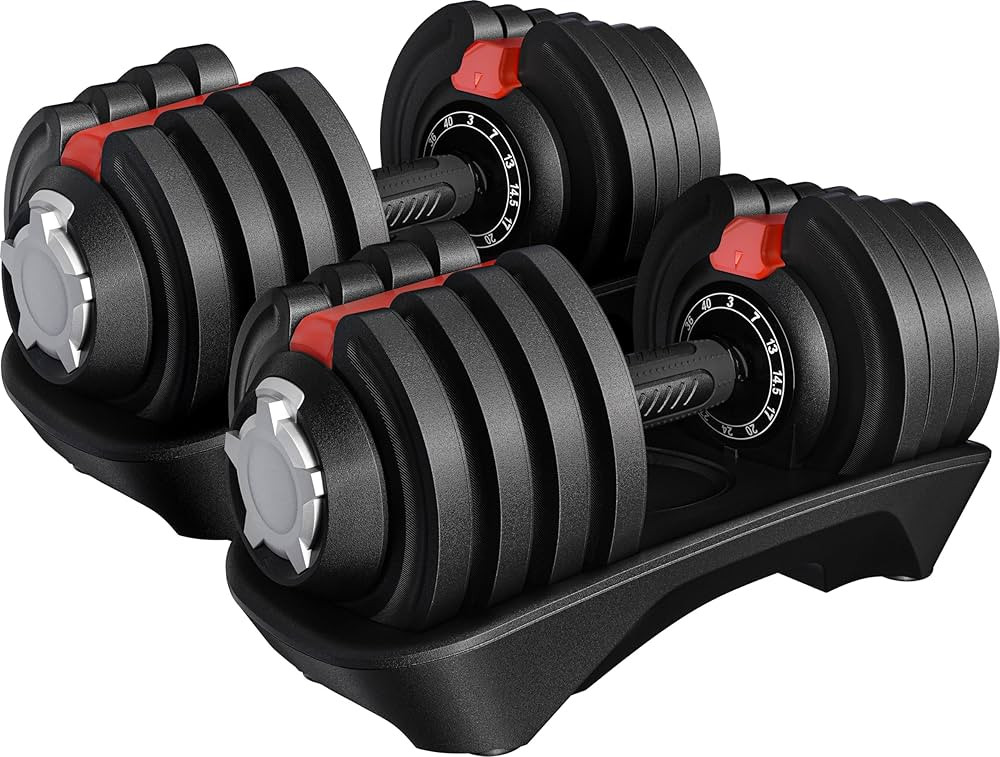 Yaheetech Adjustable Dumbbell Set 28/40/52.5/90LBS Adjustable Dumbbells Fast Adjust Dumbbell Weig... | Amazon (US)