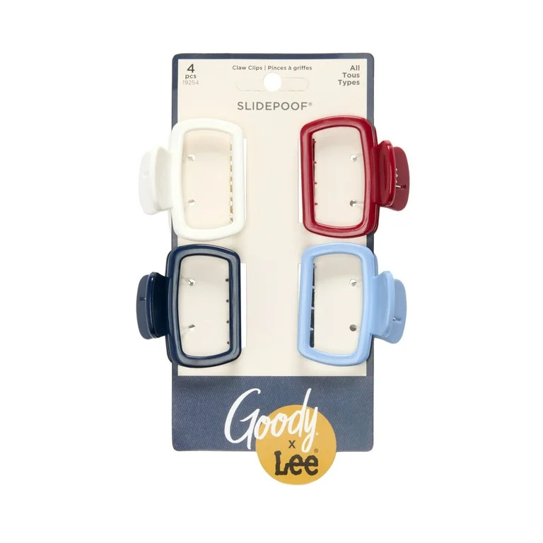 Goody x Lee Mini Claw Hair Clips – No-Slip Grip, All Hair Types, 4 Pack | Walmart (US)