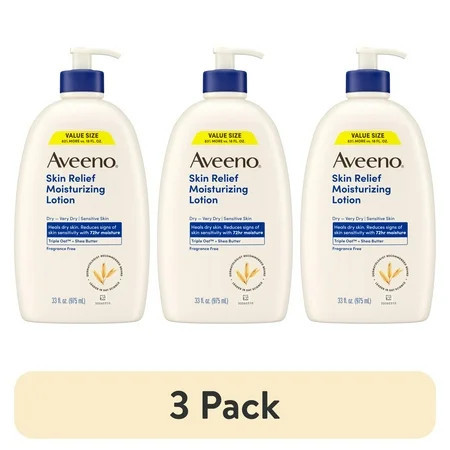 (3 pack) Aveeno Skin Relief Moisturizing Lotion for Very Dry Skin, 33 fl. oz | Walmart (US)