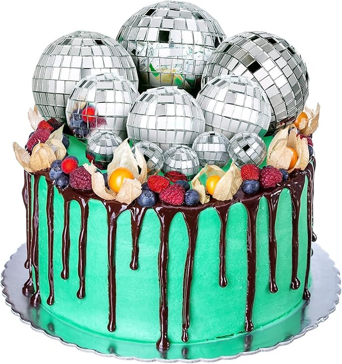 Jetec 11 Pcs Disco Ball Cake Toppers Disco Ball Birthday Party Decorations Small Disco Ball Table... | Amazon (US)
