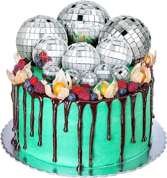 Jetec 11 Pcs Disco Ball Cake Toppers Disco Ball Birthday Party Decorations Small Disco Ball Table... | Amazon (US)