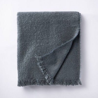 Boucle Faux Mohair Throw Blanket Blue - Threshold&#8482; designed with Studio McGee | Target